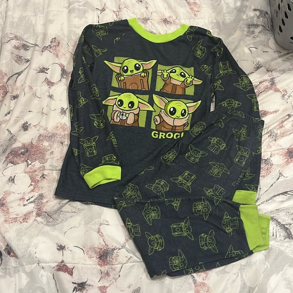 star wars fleece baby yoda pj pajama set boys m - Picture 1 of 4